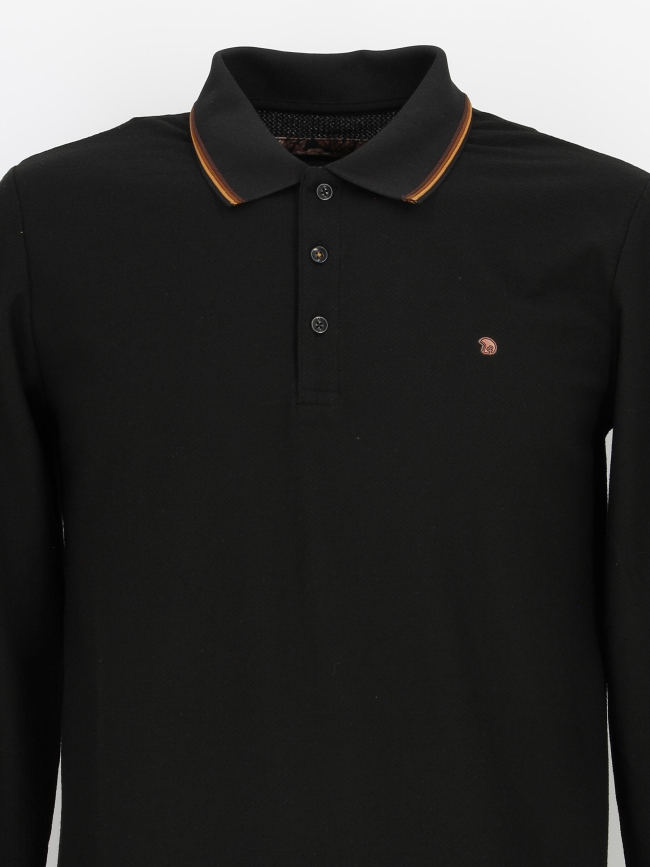 Polo manches longues gaclong noir homme - Benson & Cherry