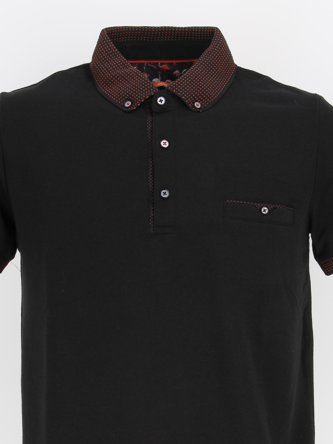Polo garance uni noir homme - Benson & Cherry