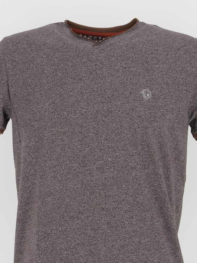 T-shirt classic chiné marron homme - Benson & Cherry